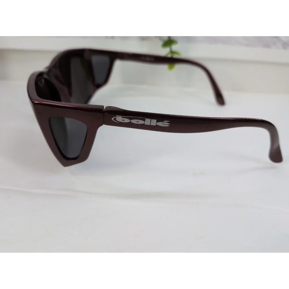 VNTG RARE 711🇫🇷Bolle Wrap Sunglasses Burgundy Side-Shield Support Nylon France
